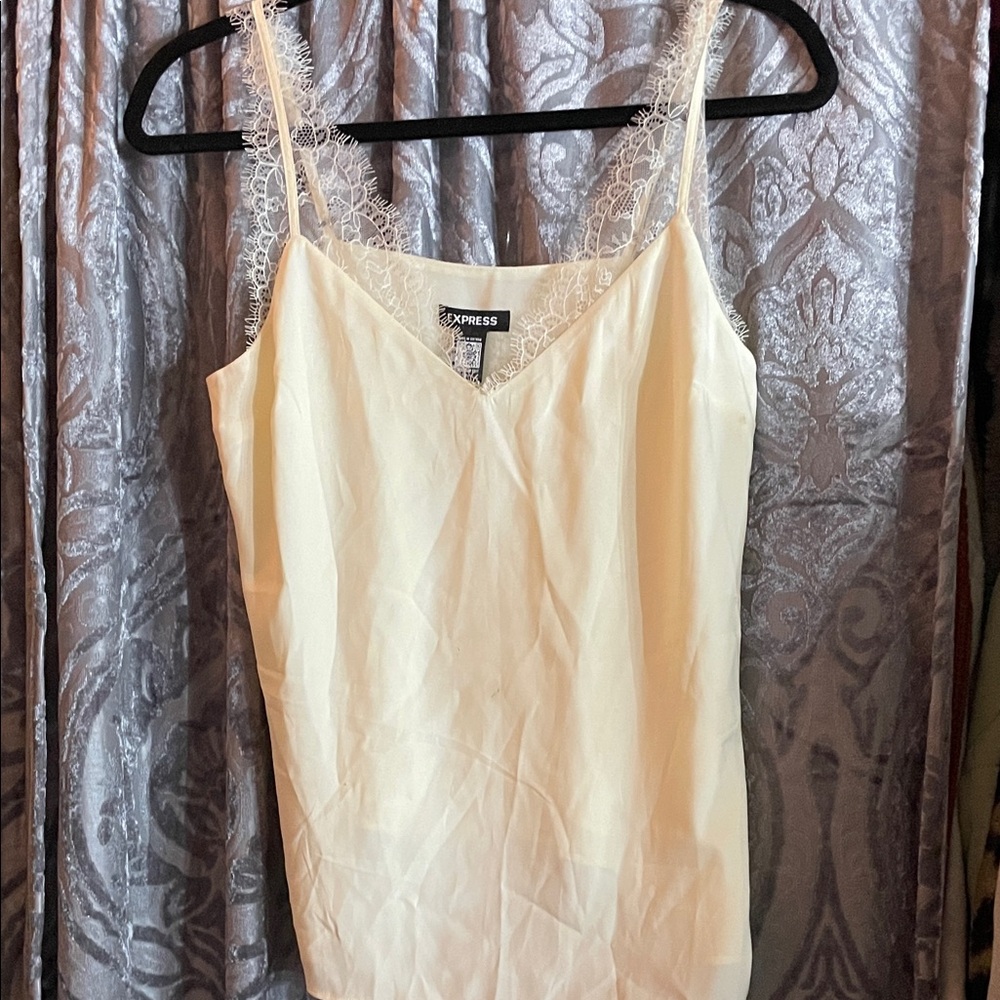 Express Ivory Lace Cami Top